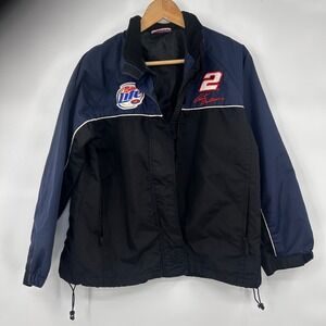Nascar Rusty Wallace Number 2 Miller Lite Racing Jacket Embroidered Mens Size S